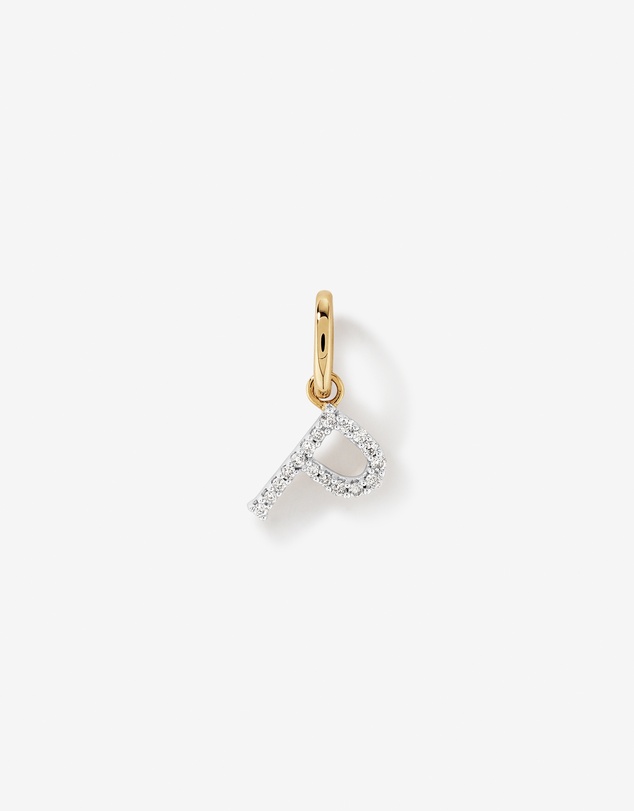 Michael Hill - Diamond Letter P Initial Pendant in 10kt Yellow Gold