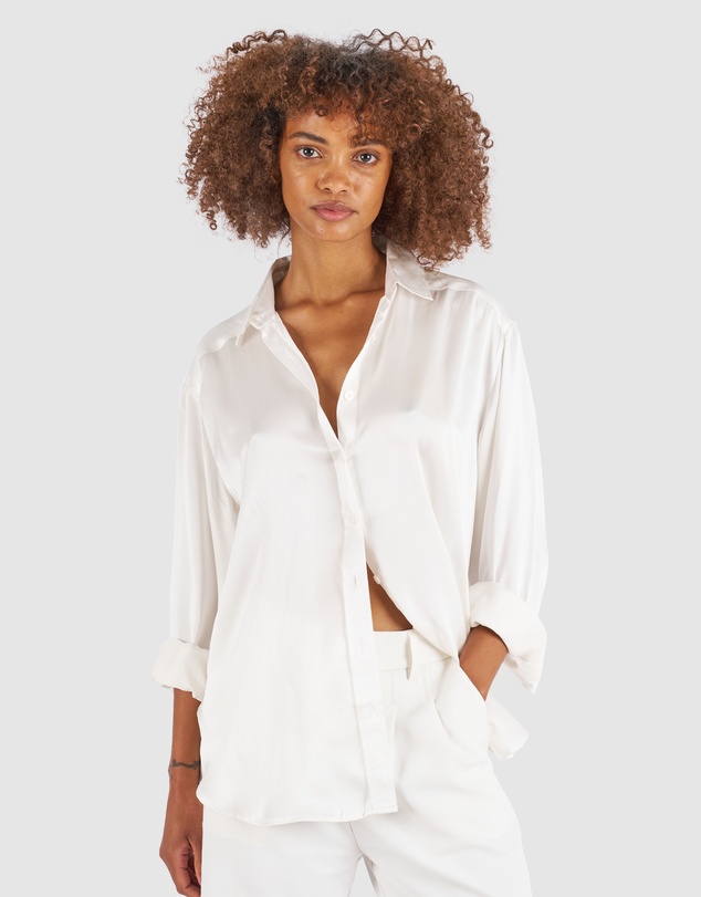 CAMIXA - Soie Satin Oversized Silk Shirt