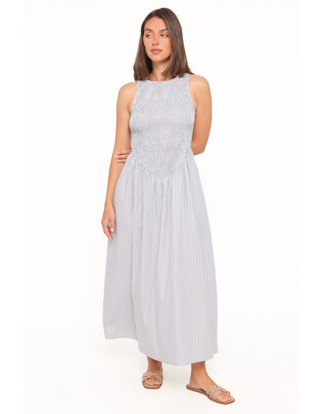 Petal & Pup - Tony Maxi Dress - Brown/Blue Stripe