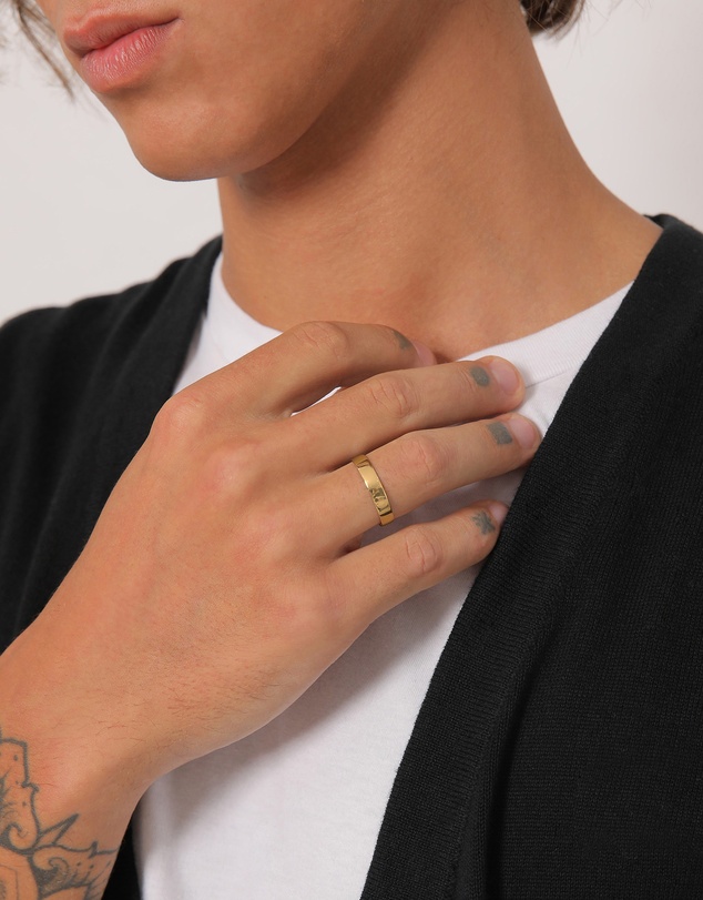 Kuzzoi - ICONIC EXCLUSIVE - Classic Band Ring in Gold-Plated 925 Sterling Silver