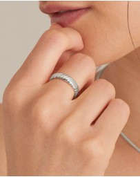 Ania Haie - Ania Haie Silver Smooth Twist Wide Band Ring