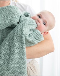 Living Textiles - Cotton Cellular Blanket - Sage