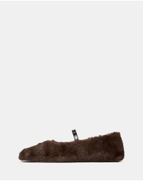 ARKET - Faux-Fur Mary Jane Flats