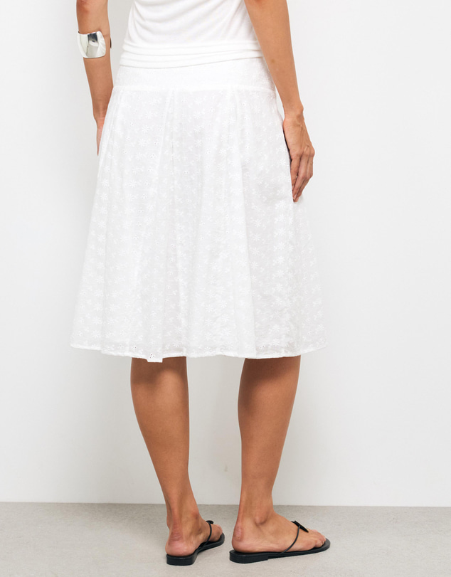 AERE - Tansy Embroidered Midi Skirt