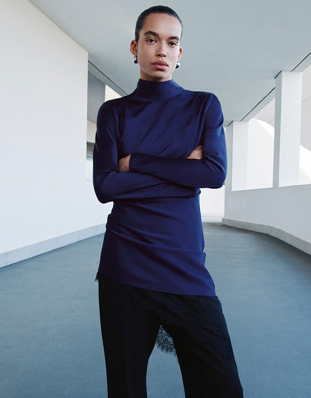 M.N.G - Satin High-Neck Dress