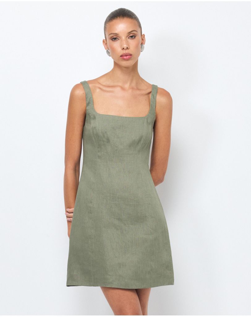Clara Linen Mini Dress by AERE Online | THE ICONIC | Australia