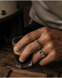 Haze & Glory - ICONIC EXCLUSIVE - Ring Signet Men Tigers Eye 925 Sterling Silver