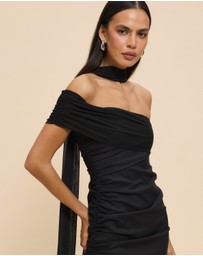 CHANCERY - Bree One Shoulder Self Scarf Maxi Dress