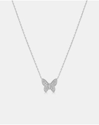 Ania Haie - Silver Butterfly Pave Necklace