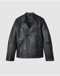 Politix - Danny Faux Leather Biker Jacket