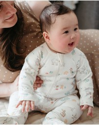 Purebaby - Bunny Cheer Thick Zip Growsuit -Kids-Babies