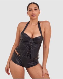 Bras N Things - Vamp Flustered Corset - Dark Grey
