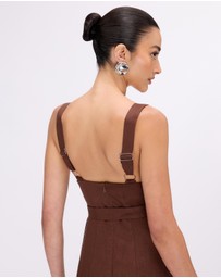 Minima Esenciales - Ava Linen Multi Panel Midi Dress