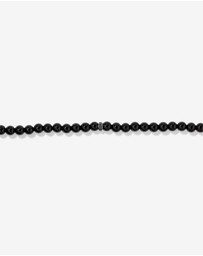 Michael Hill - 21cm Onyx Bead Bracelet with Black Diamond Rondel in Sterling Silver