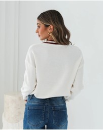 Esther & Co - Kanoe Knit - Cream Print
