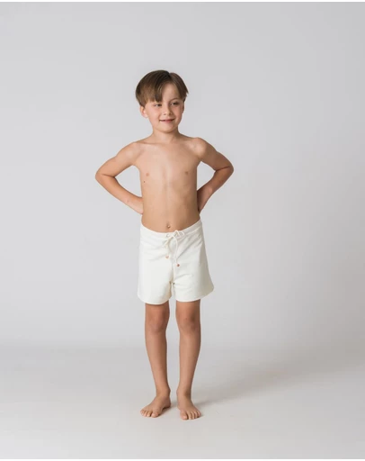 Fiola Rose Swim - Boys Swim Trunks in Ivoire