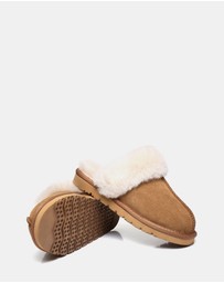 EVERAU - Australian Shepherd Ugg Muffin Slipper Cow Suede Upper House Shoes
