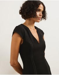 Atmos&Here - Rowan Cap Sleeve V-Neck Mini Dress