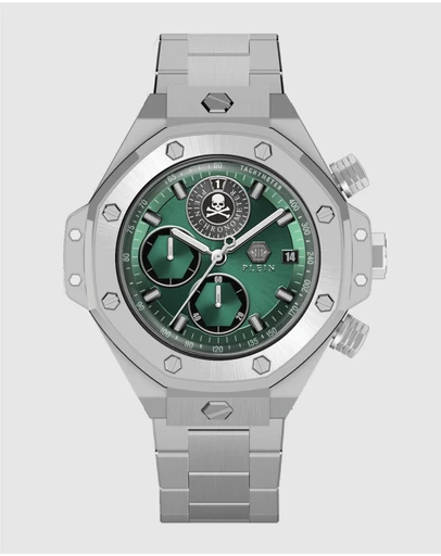 Philipp Plein - Plein Chrono Royal - Silver-Tone with 46mm Green Dial