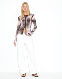 Dazie - Zadie Striped Knit Long Sleeve Cardigan