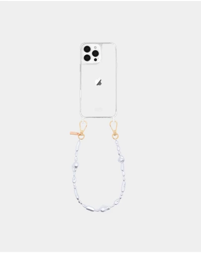 LOUVE COLLECTION - Clear Phone Case + Moon Pearl Phone Wristlet