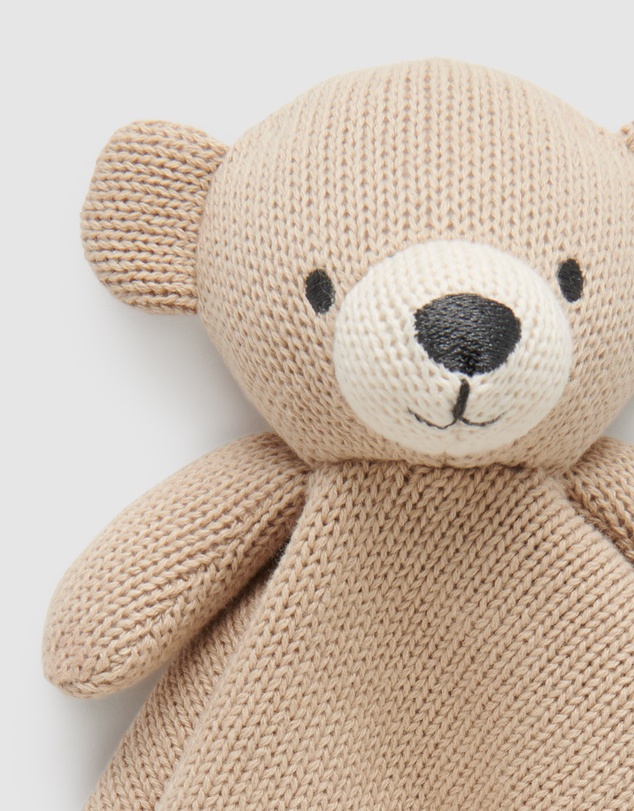 Purebaby - Knitted Bear Comforter-Babies