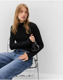 UNISON - Metallic Mock Neck Top