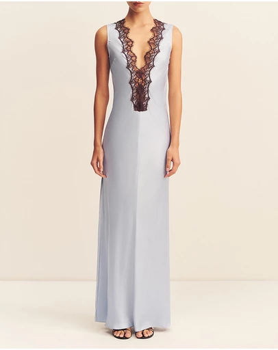 Shona Joy - Allegra Lace Plunged Maxi Dress - ICONIC EXCLUSIVE