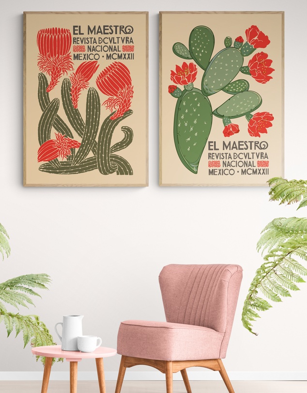 Inka Arthouse - Mexican Flower Market Set of 2 Art Prints