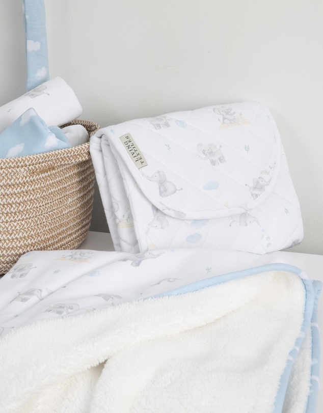 Living Textiles - 3 Pack Organic Wash Cloths - Elephant Playtime