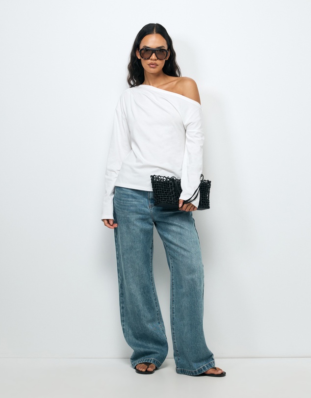 AERE - Caia Off Shoulder Long Sleeve T-Shirt