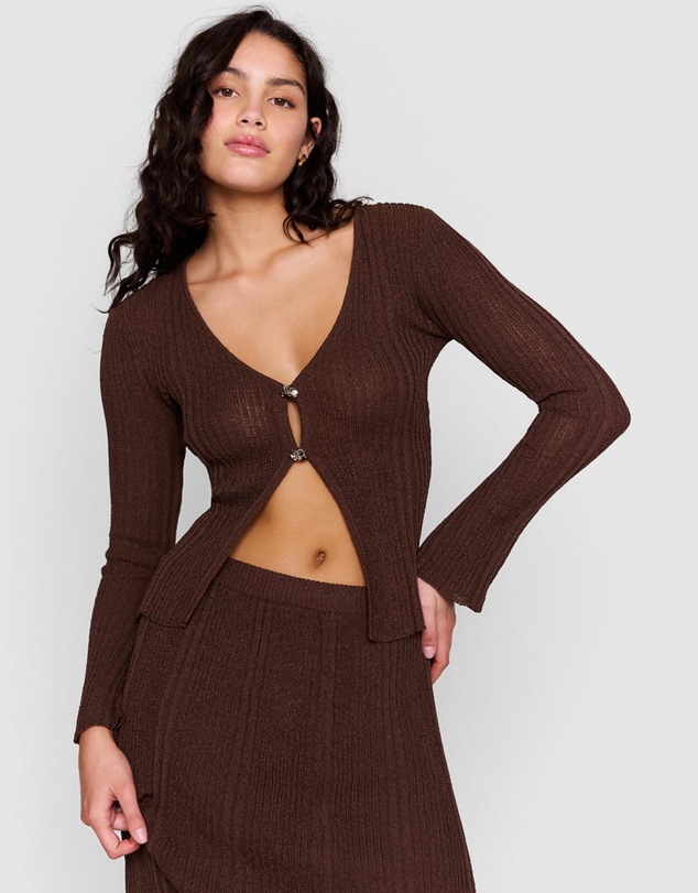 MINKPINK - Blanca Button Front Knit Top