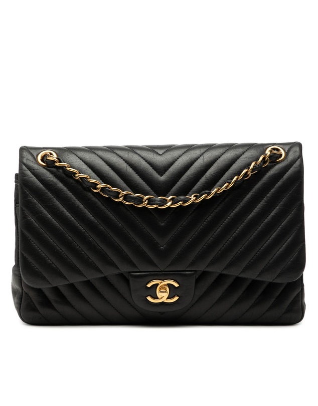 Pre-Loved by Azura Reborn - Pre-Loved Jumbo Classic Chevron Lambskin Double Flap