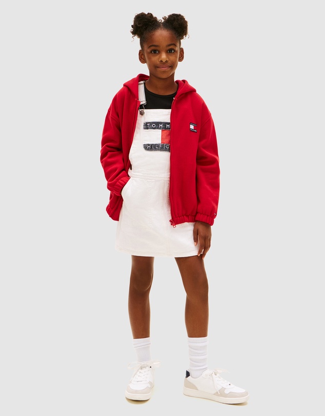 Tommy Hilfiger - Heritage Logo Pocket Denim Dungaree Dress - Kids