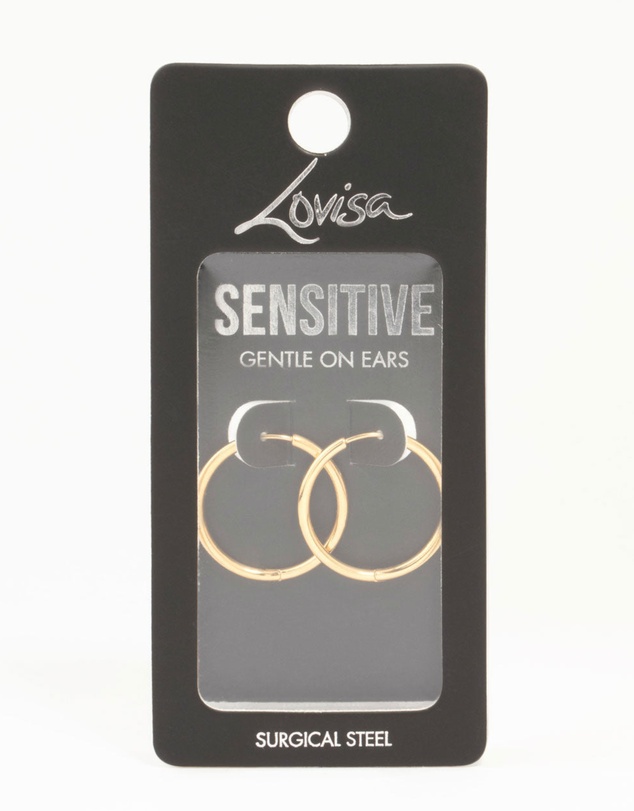 Lovisa - Gold Plated Surgical Steel Polished Hoop Earrings