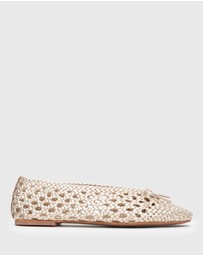 Betts - Georgia Leather Woven Ballet Flats