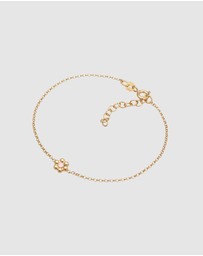 Elli Jewelry - Bracelet Flower Pendant Plain with Crystal in 925 Sterling Silver Gold Plated