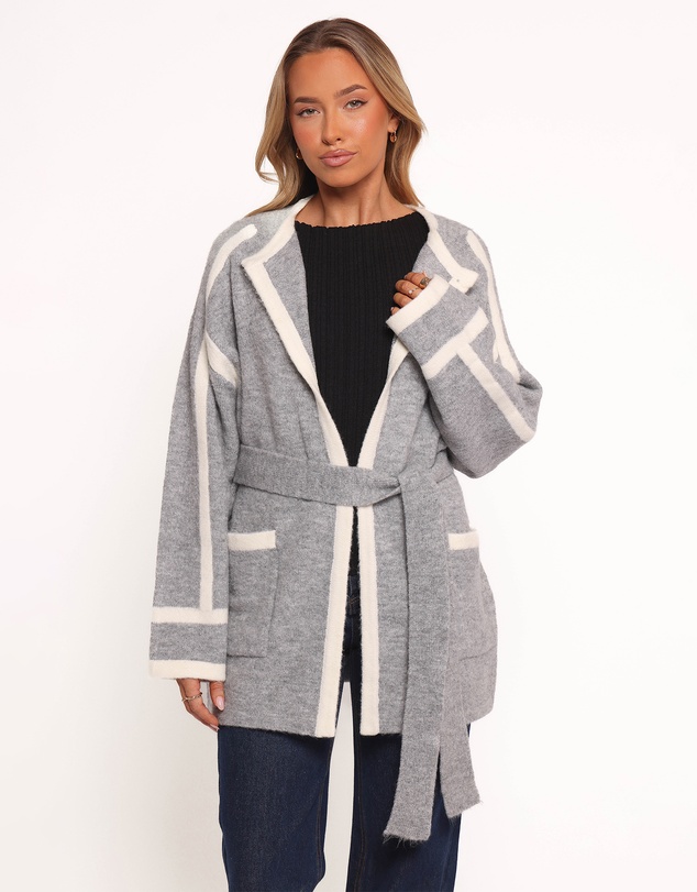 Petal & Pup - Maloney Tie Front Coatigan - Grey