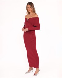 Petal & Pup - Lindsey Knit Dress - Dark Red