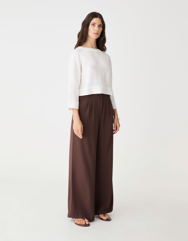 Forcast - Emma Button Back Linen Top