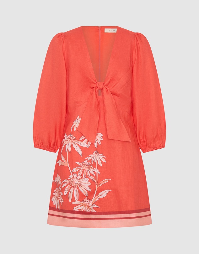 KIVARI - Ruby Tie Front Mini Dress