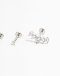 Lovisa - Surgical Steel Round Crawler Flat Backs 3-Pack