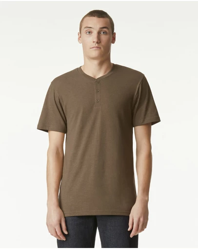 American Apparel - Unisex Henley Short Sleeve CVC T-Shirt