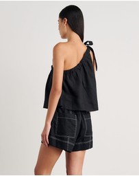 Jag - Ariel One Shoulder Linen Top