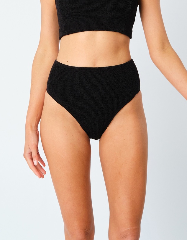 UNE PIECE - High-Waisted Crinkle Cut Bikini Bottoms