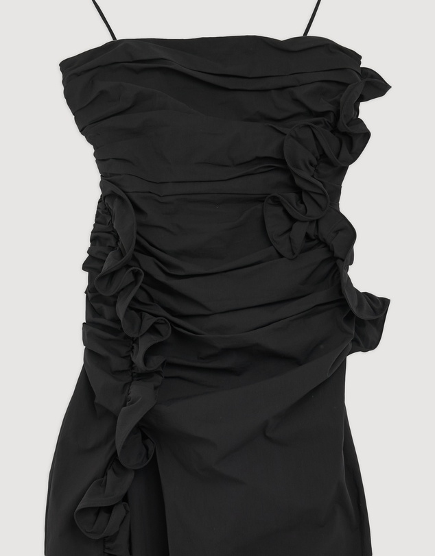 Revibe - Repaired Shona Joy Campbell Ruffle Side Split Maxi Dress - AU 10
