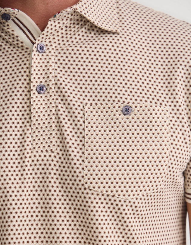 Oxford - Milo Printed Jersey Polo With Pocket