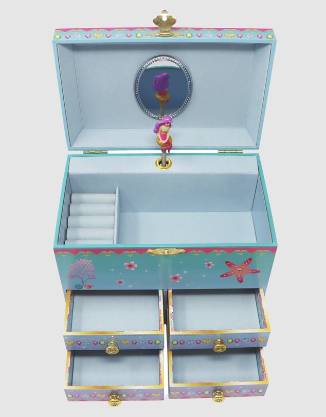 Pink Poppy - Shimmering Mermaid Medium Musical Jewellery Box