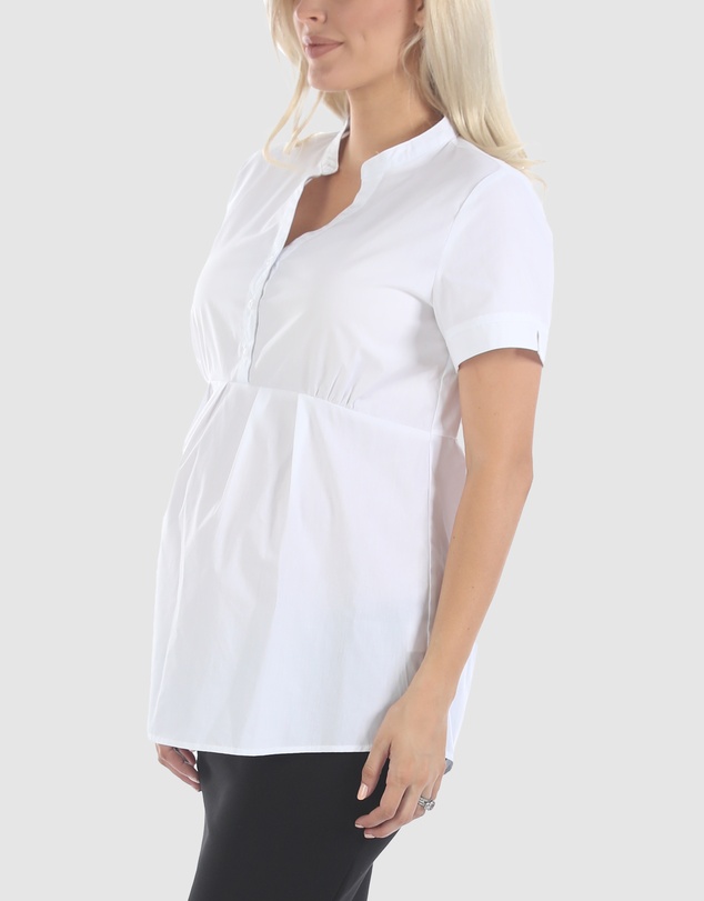 Angel Maternity - Maternity & Nursing Blouse Work Top - White
