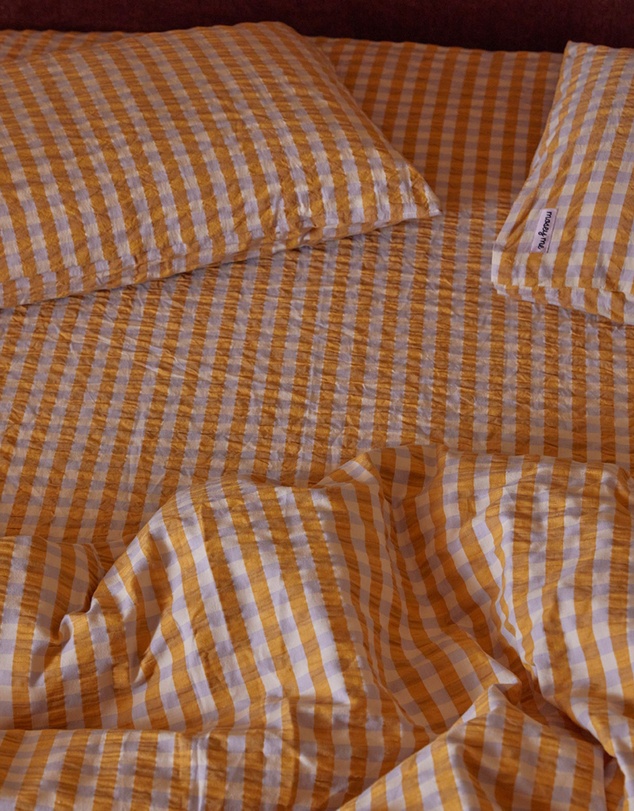 Mosey Me - Mango Seersucker Fitted Sheet